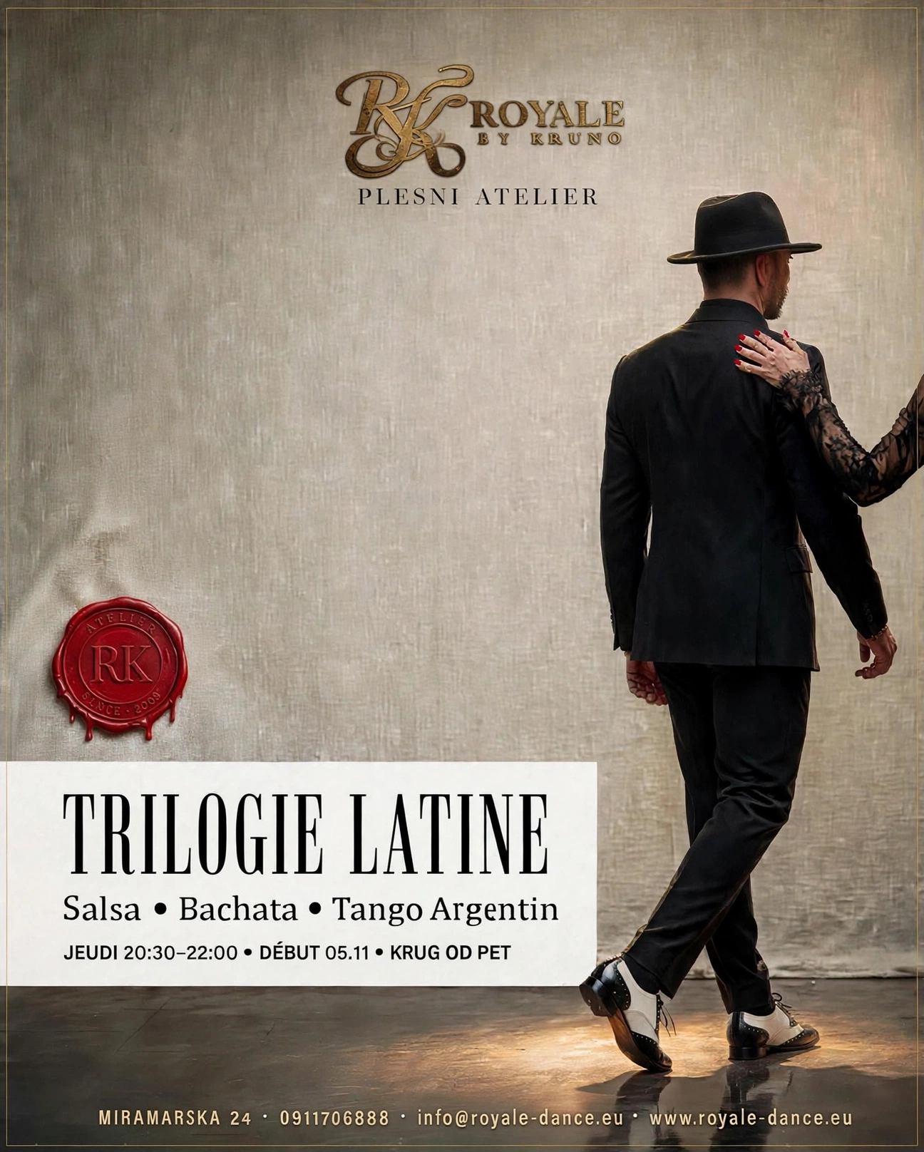 Plesni atelier Royale by Kruno Zagreb - Trilogie Latine - Salsa Bachata Tango Argentin - upisi 05.11. - 5 parova max